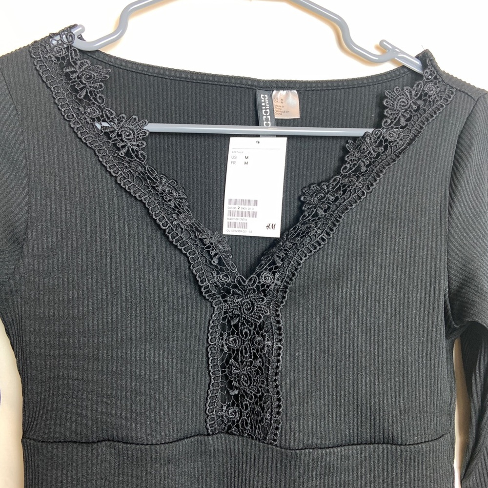 Lace Ribbed Bodysuit